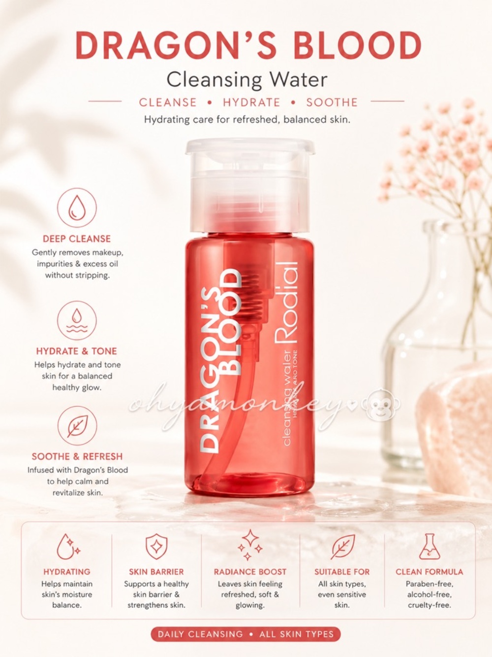 Rodial Dragon's Blood Cleansing Water Mini Size 100ml